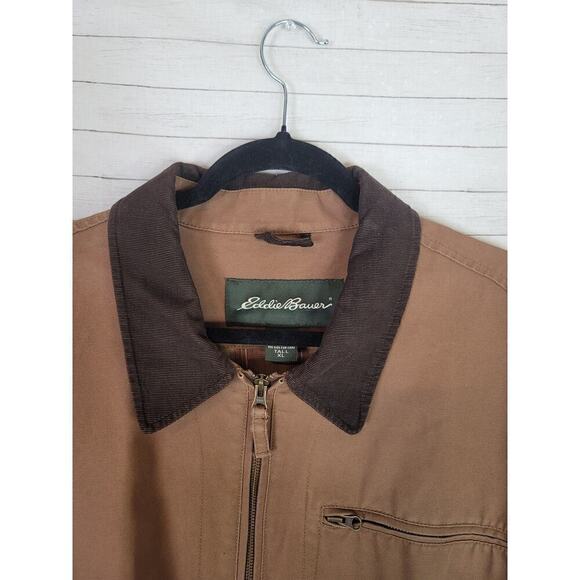 EDDIE BAUER BARN CHORE JACKET W CORDUROY COLLAR IN BROWN, SZ XL TALL - Picture 7 of 15